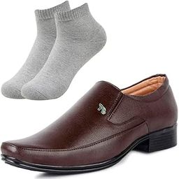 Fashionable l Men Black Lace-Up Formal Shoes with Light Gray Socks-image-89