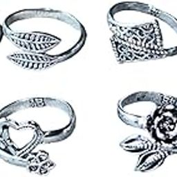 Women & Girls Metal Plated Fancy Toe Ring Adjustable Bichiya/Leg Finger Ring-Combo-4 (A_C_P_110822_Multi)-image-75