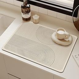 Travel Curry - Dish Drying Mat for Kitchen Large, with Non-Slip Rubber Back | Placemat Kitchen Mat for Wet Utensils | Quick Dry Water Absorbent Mats for Kitchen Counter, Coffee, Bar (A4-30X40 cm)-image-34
