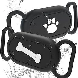 Dog Collar Holder for Galaxy Smarttag2, 2 Pack Waterproof Silicone Case for Pet Cat, Anti-Lost Scratch Resistant Protective Cover Accessory for Keys, Luggage, Pets, for Samsung Galaxy Smart tag2-image-35