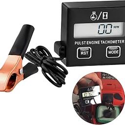 yeesport 30000RPM Digital Chainsaw Tachometer, Pulse Engine Tachometer with LCD Display, Simple Speedometer with Clamp Spark Plug Wire for Chinsaw, Cropper, ATV-7