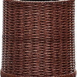 UJEAVETTE Imitation Rattan Trash Can Light Luxury Open Top Dustbin Trendy Waste Basket L-image-63