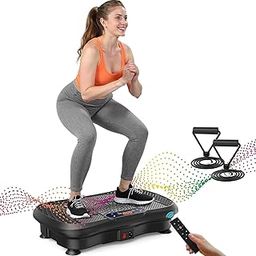 Vibration Plate Fitness Platform Exercise Machine Vibrating Lymphatic Drainage Shaking Full Body Shaker Workout Vibrate Stand Shake Board Sport Gym for Weight Loss Fat Burner for Women Men-26