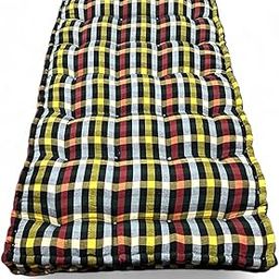 H B MSALA (DEVICE) Soft Cotton Filled Reversible Multicolour Stuffed Foldable Cotton Quilt Mattress | Gadda Multicolor Big Soft Cushy Box Mattress (Single Bed (3.5X6ft))-20