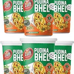 Wah Luft Instant and Delicious Phudina Bhel Puri Cup (Jain), Namkeen, Snacks, Ready to Eat, Chutney Inside, Chaat Special- 100g (Pack of 6)-7