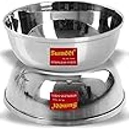 Sumeet Stainless Steel SoLid Bowl/Wati - 350ml, 6 Pc, White-image-83