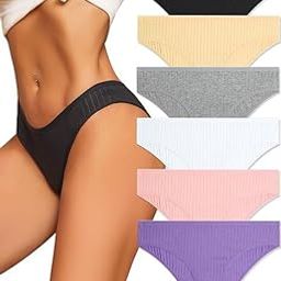 Cotton Underwear for Women Low Rise Ribbed Hipster Breathable Soft Womens Bikini Panties Cheeky S-3XL-image-70