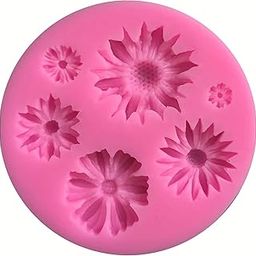 RKPM HOMES Daisy Flower Chocolate Fondant Mold I 3D Different Size Flowers Silicone Cupcake Mould I for DIY Handmade Sugarcraft Cake Décor Polymer Candy Cookies Muffin Soap Resin Wax Making - 6 Cavity-image-49