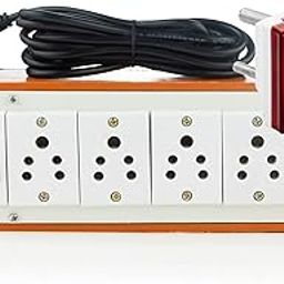 Jenney Hi-Plasst Power Strip With One 6Amp Anchor Switch,Five Anchor Sockets And 4 Yard Extension Cord (1 Indian), 230 Volts, White-4