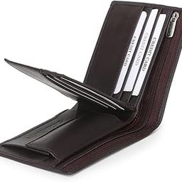 Napa PU Leather Wallet for Men | 6 Card Slots, 2 Currency Compartments (1 with Zip Closure), 1 ID Window, 1 Coin Pocket & 2 Hidden Pockets | Stylish & Durable Bi-Fold Wallet (Brown l)-12
