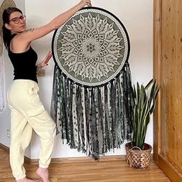 UVID18INCH Black Big Dream Catcher for Home DRECOR and IT CAN BE Used AS A Return Gift Pack of 1PCS-image-38