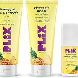 PLIX - THE PLANT FIX Pineapple Body Care Kit For Reduced Dark Patches And Body Odour L For Dry, Rough & Strawberry Skin L Brightens Skin & Exfoliates Underarm L For All Skin Types-image-76