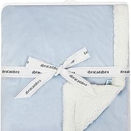 abracadabra Luxury Chamois Baby Blanket with Sherpa Back for Newborns & Infants, All Season, Ultrasoft & Fluffy (91 cm x 76 cm, 0-2 Years) - Blue-image-36