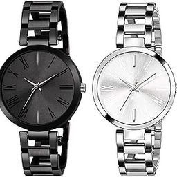 Analog Multicolor Round Dial Stainless Steel Belt Combo of 2 Watch for Girls and Watches for Women-picture-14