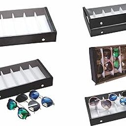 Sunglass,goggles,eyewear,Box case cover zipper 6pcs slot storage compartment organizer (make in india)-image-19