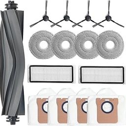 Replacement Parts for Dreame L20 Ultra / L30 Ultra Robot Vacuum Cleaner, 1 Main Brush, 4 Dust Bags, 4 Mop Pads, 2 HEPA Filters, 4 Side Brushes-picture-26