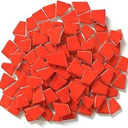 Sai Mosaic Art Bold Collection Scarlet Red Irregular Trapezoid Glass Tiles - 150 Grams, 3.5mm Thickness, 95 to 100 Pcs-image-88
