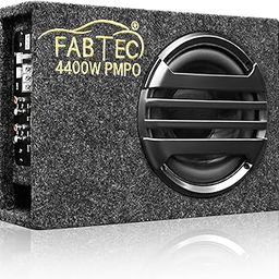 FABTEC 8 Inch Gray Under Seat Active Subwoofer Bass Tube for Cars (InBuilt Amp, 200 RMS)-28