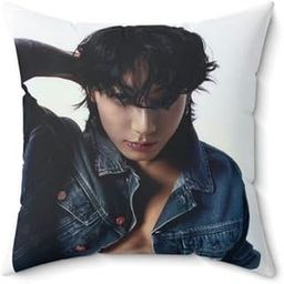 Jungkook Cute Art 16 * 16 Inches Cotton Pillow with Filler in Vaccum Packaging Best Gift for KOOK Army-picture-18