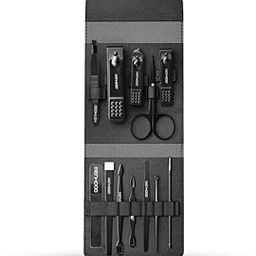 Menhood Man-Cure Kit (16 Pieces) | Stainless Steel Grooming Kit | Manicure Pedicure Kit | Leather Compact Travel Case | Face Care, Foot Care, Hand Care Tools-46