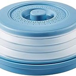 THW® Microwave Splatter Cover, Steaming Tray, Splatter Guard, Foldable Cover with Bottom,Heated Cover, Multifunction Splash Guard Kitchen Tool for Heating Food (blue colour)-27