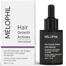MELOPHIL Hair Growth Actives Serum| With 3% Redensyl + 3% Anagain + 3% Procapil + 5% Capixyl + 4% Baicapil,Rosemary, Biotin, Complex for Thick Density & Hair growth & Hair Fall control serum for Women & Men | 30ml-image-37