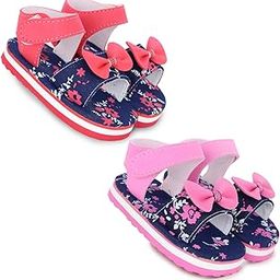 Baby Girls Set of 2 Pair Floral Print Eva Hook & Loop Chu Chu Musical Sandal For 12 To 18 Month/18 to 24 Months -BT1341andBT1343-image-50