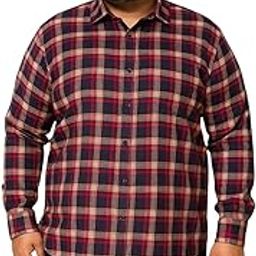Plus Size Full and Half Sleeves Cotton Checks Shirt for Men-image-65