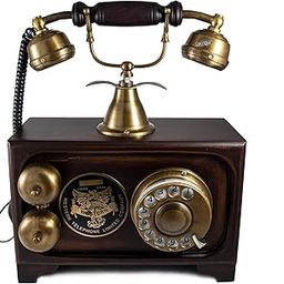 generic Decor Antique Look landline Telephone for Working All Connection.Wooden and Full Brass Antique Look landline Telephone Fully Functional landline-picture-0
