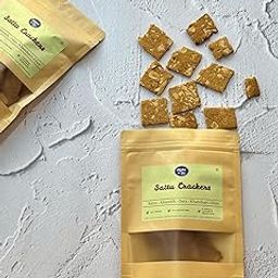 Calorie Minus' Sattu Crackers | Protein based snack | Sweetened with Khandsari | High Fibre snacks | Pack of 1-200 gms-image-84