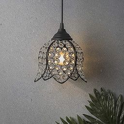 Homesake Hanging Crystal Lotus, Pendant Light | Chandelier, Jhumar Lighting, Chandelier for Living Room, Black, Metal-image-34