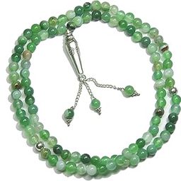 BEAUTIFUL NATURAL GREEN AQEEQ/HAKIK GEMSTONE TASBIH, 6MM 100 ROUND BEADS, PLAIN PRAYER TASBIH, FAITH AND LOVE, FOR WOMEN AND MEN,-picture-41