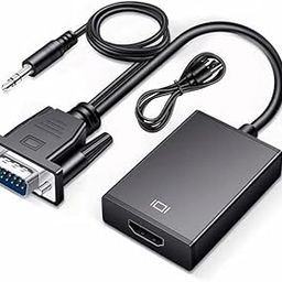 VGA to HDMI, 1080P VGA to HDMI Adapter for Computer, Desktop, Laptop, PC, Monitor, Projector, HDTV with Audio Cable and USB Cable.-24