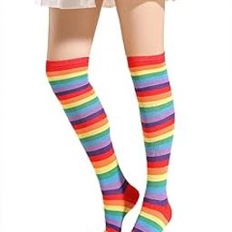 Women's Colorful Striped Over the Knee Socks-picture-11