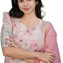 Women's Chanderi Stitched Printed Long Kurta Dupatta Sets for Women-picture-30