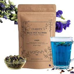 Vannh Blue Pea Tea Shankhpushpi Flower (30 gm, 60 Cup) | Ayurvedic Sun-Dried Herbal Tea for Mental Clarity | Caffeine-Free Brewed Hot & Cold | Great for Children Cognitive Development-32