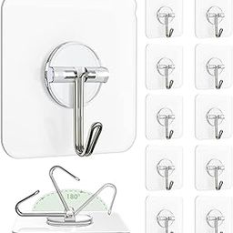 Adhesive Wall Hooks 15 pcs– Heavy-Duty, Self-Adhesive, Nail-Free Sticky Hangers for Home, Kitchen, Bathroom & Outdoor Use – Durable, Waterproof & Transparent Design-20