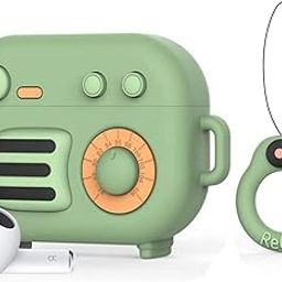 Meyaar Cute Silicone Case Compatible with Airpods 3rd Generation Case (2021), Two Part Design with Carabiner Hook, for Apple AirPods 3rd Gen Case (Radio Teal)-23
