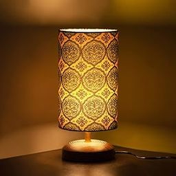 ExclusiveLane 'Paisely' Wooden Bedside LED Table Lamp Side Table Lamp for Bedroom&Living Room(14 Inch,Wood,Without Bulb,Pack of 1)|Table Lamps for Home Decoration Office Study Side Lamp-16