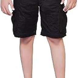 Men's Pocket Black Cotton Slim fit Cargo Shorts-picture-20