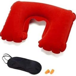 3 in 1 Tourist Neck Travel Pillow with Cushion Car-Eye Maks Sleep Rest Shade & Ear Plug-image-9