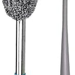Bottle Cleaner Brush with Long Handle Steel Brush Bottle Washing Brush Stainless Steel Scrubber for Water Bottles, Baby Bottles - Multipurpose Kitchen and Bathroom Cleaner (Pack of 02)-19