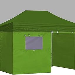 Eurmax USA Zippered Walls for 10 x 15 Easy Pop Up Canopy Tent, Full Enclosure Sidewall Kit with Roller Up Mesh Window and Door 4 Walls ONLY,NOT Including Frame and Top(Field Green)-image-17