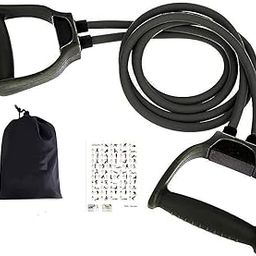 ADVIT Premium Double Toning Resistance Tube Heavy Quality Exercise Band for Stretching, Full Body Workout | Home Gym and Toning with D Shaped Handles for Women & Men-Color May Vary(Natural Rubber)-9