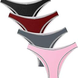 Pack of 4 Women's Seamless Thong Panties – Low-Rise, Comfortable Underwear in Pink, Black, Maroon, Grey – Sizes: Free Size, S, M, L-picture-1