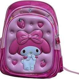 Cartoon Character Backpack for Girls – Pink My Melody-Inspired School Bag – 3D Design with Strawberry Accents – Lightweight & Spacious – Ideal for Preschool & Kindergarten-image-4