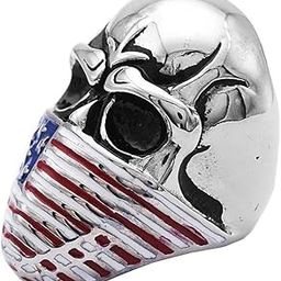 BNF®Punk Rock Personality Evil Skull Head Ring with Star American Flag Mask US13|Jewelry & Watches | Fashion Jewelry |1 Piece Ring-image-42