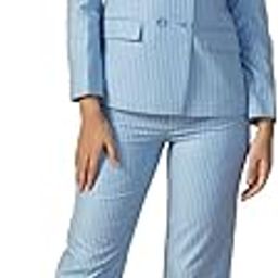 Regular Fit 2 Piece Suit, Blue Stripes Blazer with Button Closure and Trouser | Casual Office Business-picture-44