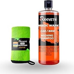 ROOVETO Magic Wash Car Shampoo, 1 Litre, High Foaming with Microfibre Cloth 40x40 cm, 400 GSM-image-37