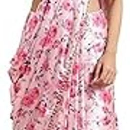 Women's Floral Printed Japan Satin Silk Saree with Unstitch Blouse(AVN_7045)-48